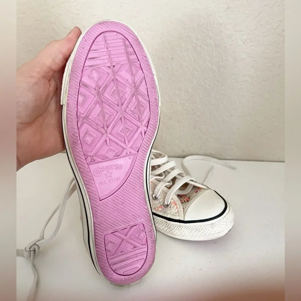 Converse Boho Crochet Hightop Women's Chuck Taylor All Star' cream pink lavender - Picture 9 of 12